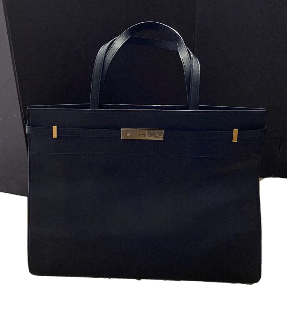 New $2350 Saint Laurent YSL Leather Top Handle Tote Bag Black Italy