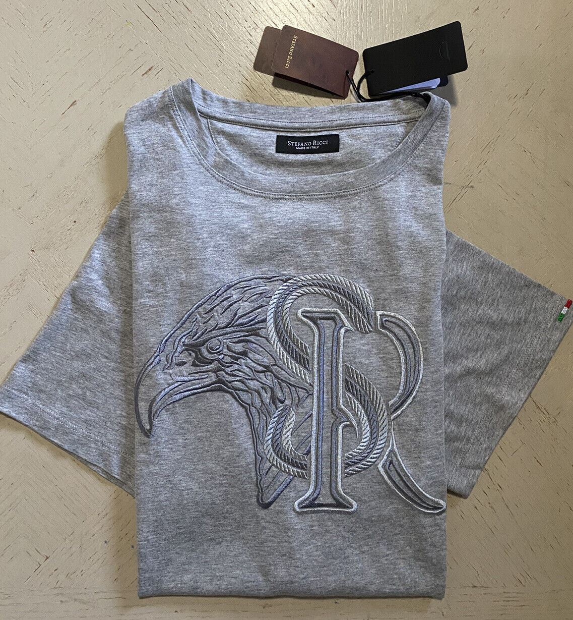 NWT Stefano Ricci Mens Cotton-Modal T-Shirt Gray Size XL US ( 2XL Eu )