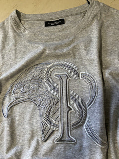 Neu mit Etikett: Stefano Ricci Herren-T-Shirt aus Baumwolle und Modal, Grau, Größe XL US (2XL Eu)