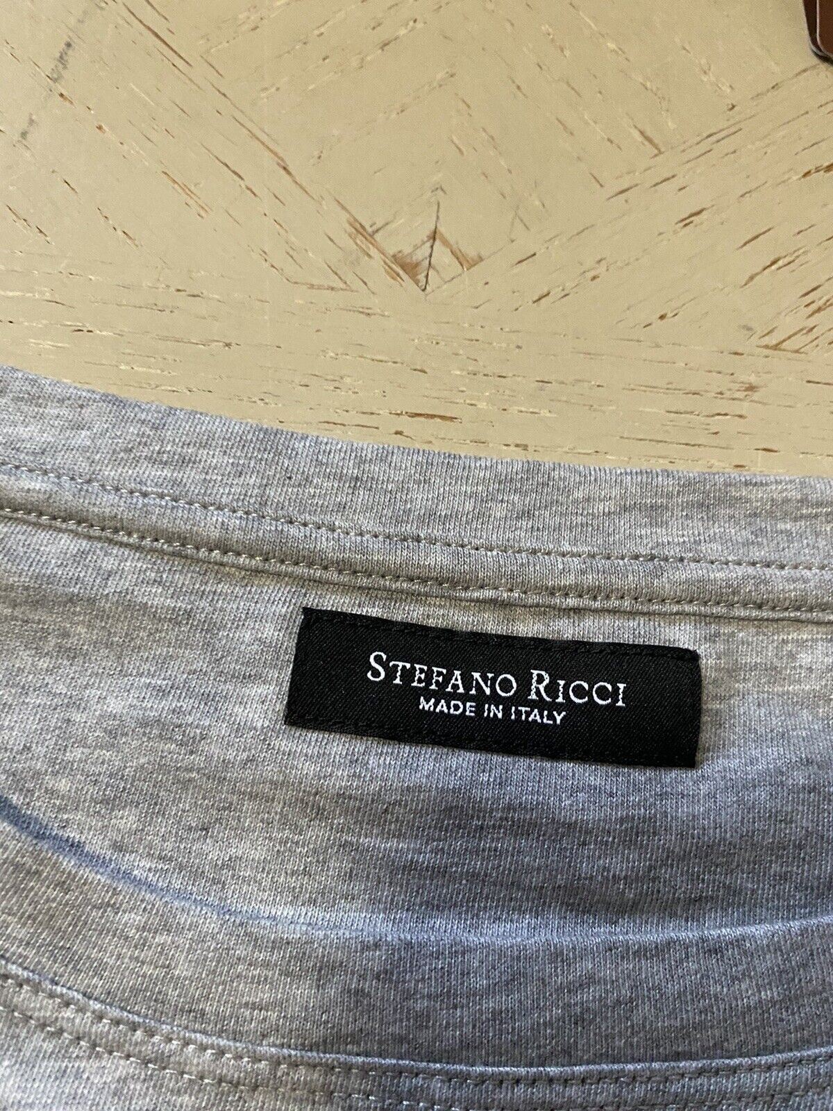 Neu mit Etikett: Stefano Ricci Herren-T-Shirt aus Baumwolle und Modal, Grau, Größe XL US (2XL Eu)