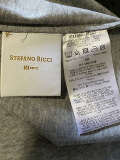 Neu mit Etikett: Stefano Ricci Herren-T-Shirt aus Baumwolle und Modal, Grau, Größe XL US (2XL Eu)