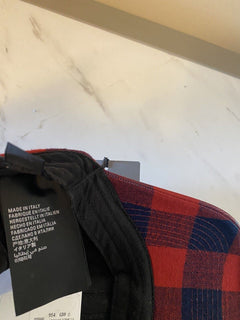 Neu mit Etikett: Balenciaga Flanell-Baseballmütze, Rot/Blau, Größe L, Italien