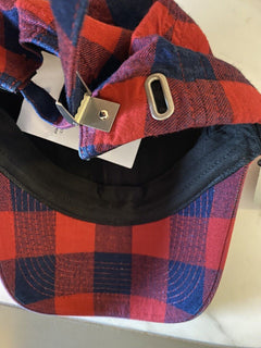 Neu mit Etikett: Balenciaga Flanell-Baseballmütze, Rot/Blau, Größe L, Italien