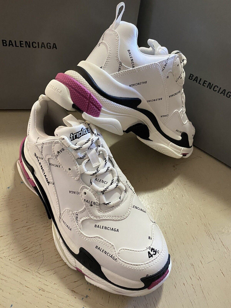 Новые мужские массивные кроссовки Balenciaga с логотипом Triple S, белые, 10 долларов США/43 ЕС, $1090