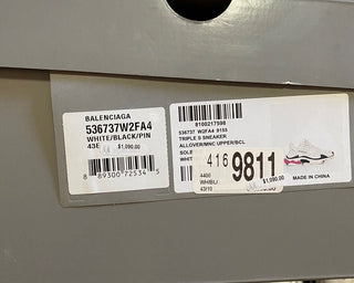 Новые мужские массивные кроссовки Balenciaga с логотипом Triple S, белые, 10 долларов США/43 ЕС, $1090