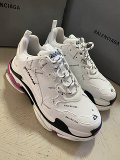 Новые мужские массивные кроссовки Balenciaga с логотипом Triple S, белые, 10 долларов США/43 ЕС, $1090