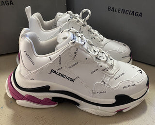 Новые мужские массивные кроссовки Balenciaga с логотипом Triple S, белые, 10 долларов США/43 ЕС, $1090