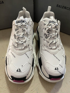Новые мужские массивные кроссовки Balenciaga с логотипом Triple S, белые, 10 долларов США/43 ЕС, $1090