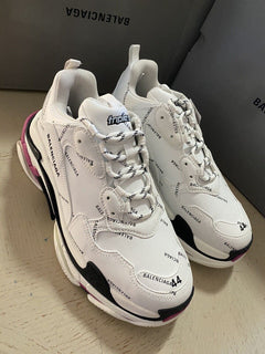 Neu $ 1090 Balenciaga Herren Triple S Logo Chunky Sneakers Weiß 11 US/44 Eu