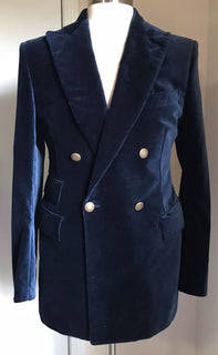 Neu mit Etikett: 3970 $ TOM FORD Herren Atticus Velvet Corduroy Jacke Navy 38 US/50 Eu Switz