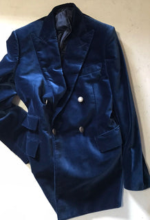 Neu mit Etikett: 3970 $ TOM FORD Herren Atticus Velvet Corduroy Jacke Navy 38 US/50 Eu Switz