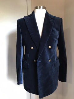Neu mit Etikett: 3970 $ TOM FORD Herren Atticus Velvet Corduroy Jacke Navy 38 US/50 Eu Switz