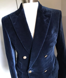Neu mit Etikett: 3970 $ TOM FORD Herren Atticus Velvet Corduroy Jacke Navy 38 US/50 Eu Switz