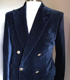 Neu mit Etikett: 3970 $ TOM FORD Herren Atticus Velvet Corduroy Jacke Navy 38 US/50 Eu Switz