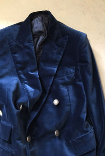 Neu mit Etikett: 3970 $ TOM FORD Herren Atticus Velvet Corduroy Jacke Navy 38 US/50 Eu Switz