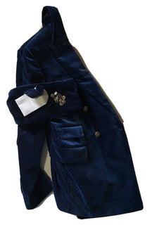 Neu mit Etikett: 3970 $ TOM FORD Herren Atticus Velvet Corduroy Jacke Navy 38 US/50 Eu Switz