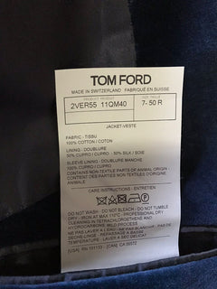 Neu mit Etikett: 3970 $ TOM FORD Herren Atticus Velvet Corduroy Jacke Navy 38 US/50 Eu Switz