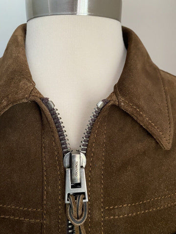 Neu $6590 TOM FORD Herren Slim Fit Wildleder Feldjacke Mantel Braun 38 US/48 Eu Italien