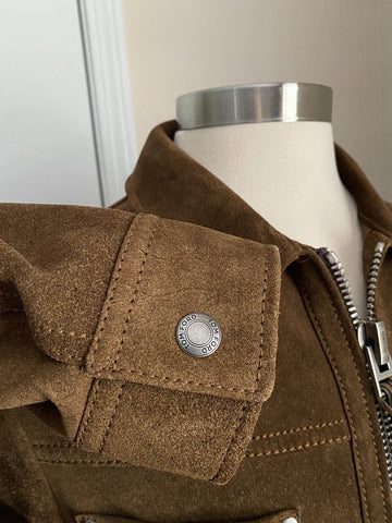 Neu $6590 TOM FORD Herren Slim Fit Wildleder Feldjacke Mantel Braun 38 US/48 Eu Italien