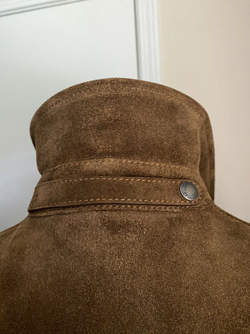 Neu $6590 TOM FORD Herren Slim Fit Wildleder Feldjacke Mantel Braun 38 US/48 Eu Italien