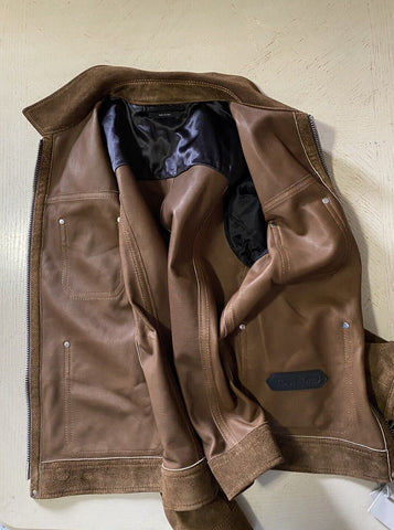 Neu $6590 TOM FORD Herren Slim Fit Wildleder Feldjacke Mantel Braun 38 US/48 Eu Italien