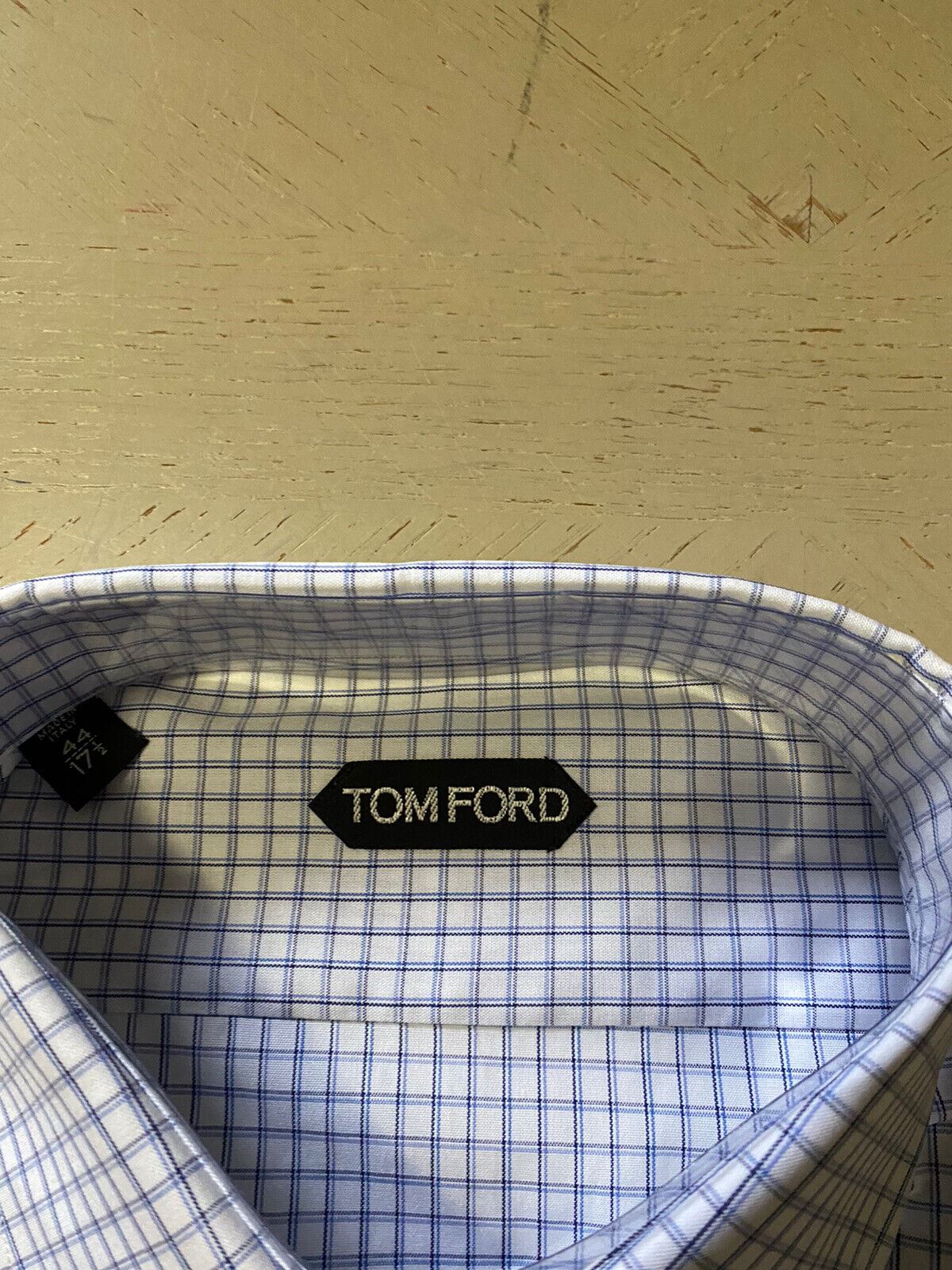 New $620 TOM FORD Men’s Dress Shirt Blue/White Size 17.5/44 Italy