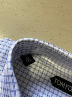 Neu 620 $ TOM FORD Herrenhemd Blau/Weiß Größe 17,5/44 Italien
