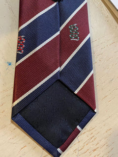 Neue Gucci Herren-Krawatte aus Seide mit GG-/Bienen-/Schlangenmuster, Marineblau/Burgunderrot, Italien