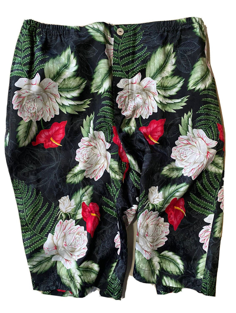 NWT $980 Gucci Men’s Gucci Soul Monogram Short Pents Black/Green/Mul. 36 US/52 E