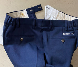 Neu mit Etikett: 1100 $ Gucci Herren Gucci Band Hose Blau/Kaspian 30 US (46 Eu) Italien