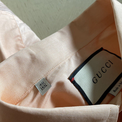 Новая мужская классическая рубашка Gucci Цвет Фиолетовый-Сиреневый 40/15 3/4 Италия