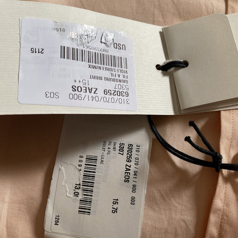 Новая мужская классическая рубашка Gucci Цвет Фиолетовый-Сиреневый 40/15 3/4 Италия