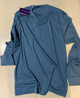 Neu mit Etikett: Ralph Lauren Purple Label Herren-Henley-Hemd, einfarbig, Blau, Größe L