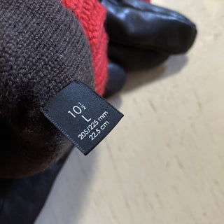 Neu mit Etikett: 1280 $ Gucci Damen-Handschuhe aus weichem Leder/Kaschmir DK Braun Größe L Italien