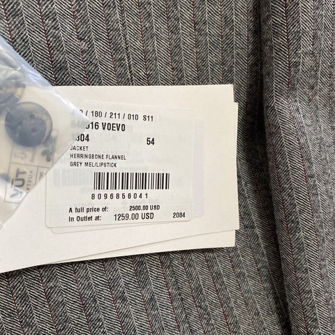 Новый мужской костюм из мягкой шерсти Bottega Veneta за 3500 долларов США, серый 44R US/54R EU Италия