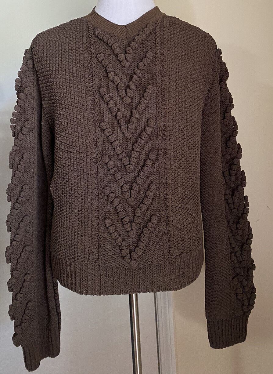 NWT $5300 Bottega Veneta Mens Aran Knits V Neck Sweater Color Ebony Size L