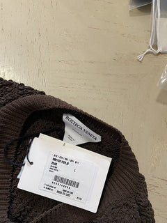 NWT $5300 Bottega Veneta Mens Aran Knits V Neck Sweater Color Ebony Size L