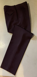 NWT $1100 Bottega Veneta Mens Wool Dress Pants Burgundy 40 US/56 Eu