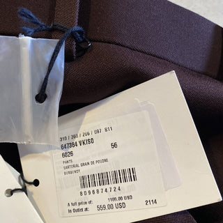 NWT $1100 Bottega Veneta Mens Wool Dress Pants Burgundy 40 US/56 Eu