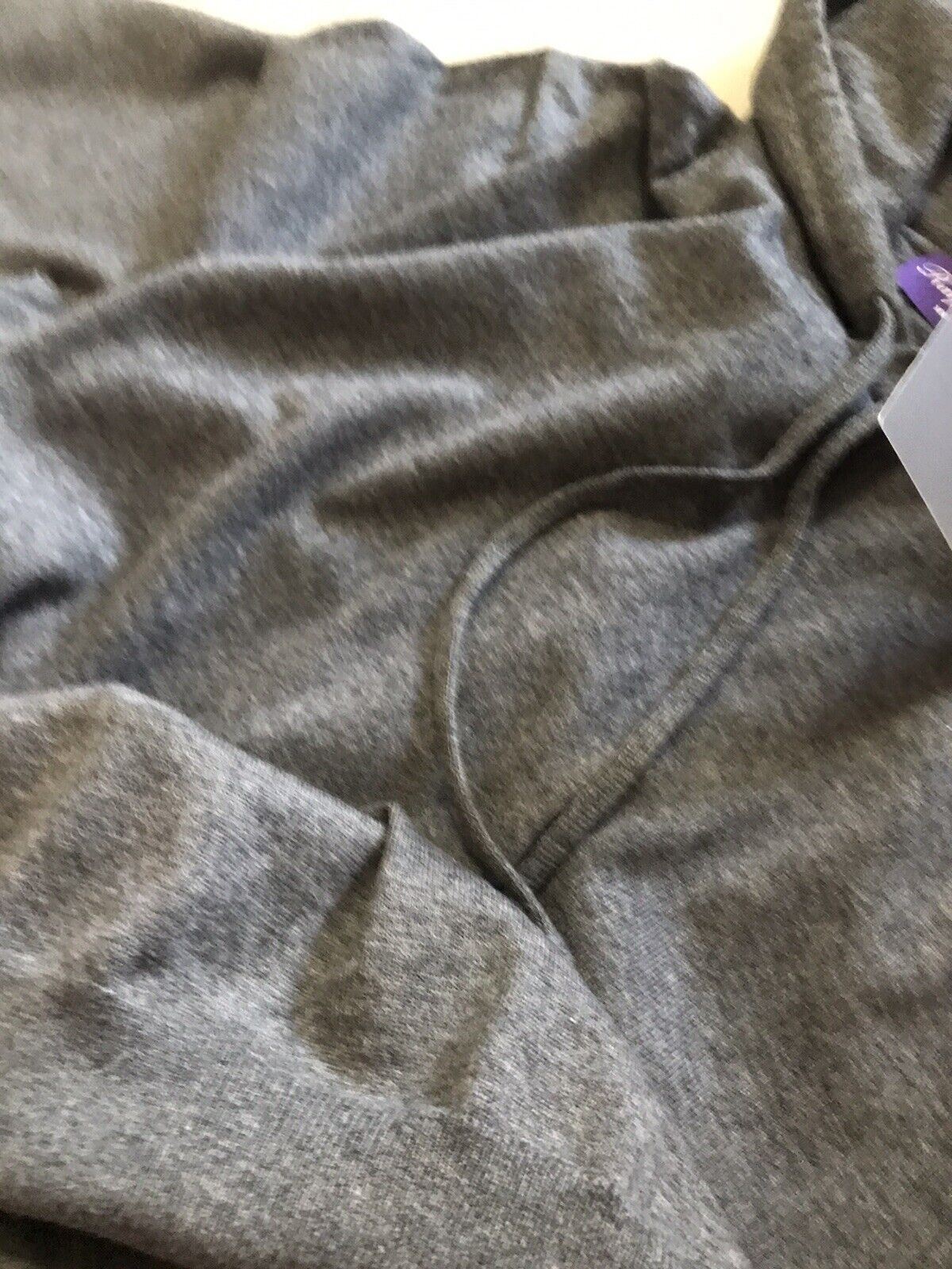 NWT $1295 Ralph Lauren Purple Label Мужской кашемировый свитер с капюшоном DK Серый M Италия