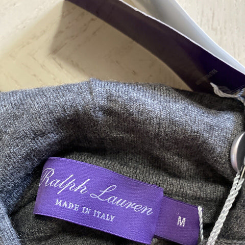 NWT $1295 Ralph Lauren Purple Label Men Cashmere Hoodie Sweater DK Gray M Italy