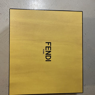 NIB 1100 $ Fendi Damen-Strickstiefel aus Comdat-Leder mit Logo DK Brown 11/41 Eu