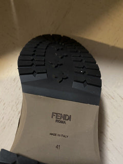 NIB 1100 $ Fendi Damen-Strickstiefel aus Comdat-Leder mit Logo DK Brown 11/41 Eu