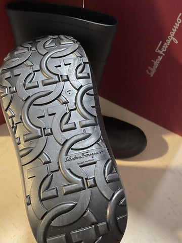 New $630 Salvatore Ferragamo Men RainBoot Shoes Black 7 US/40 Eu Italy