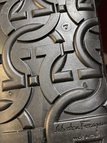 New $630 Salvatore Ferragamo Men RainBoot Shoes Black 7 US/40 Eu Italy