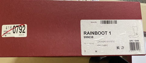 New $630 Salvatore Ferragamo Men RainBoot Shoes Black 7 US/40 Eu Italy