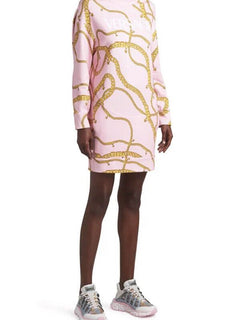 Neu $ 1050 VERSACE Damen-Kleid mit Kettendruck, Candygold, Größe 10 US/42, Italien