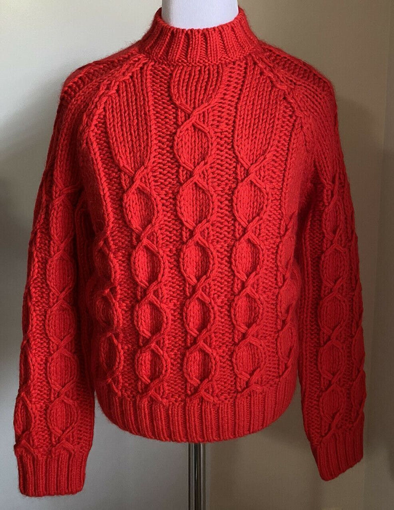 Neu mit Etikett: 990 $ Saint Laurent Herren Rundhalspullover Pullover Rot S Italien