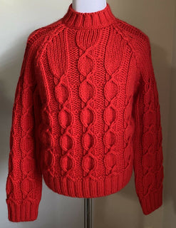 Neu mit Etikett: 990 $ Saint Laurent Herren Rundhalspullover Pullover Rot S Italien