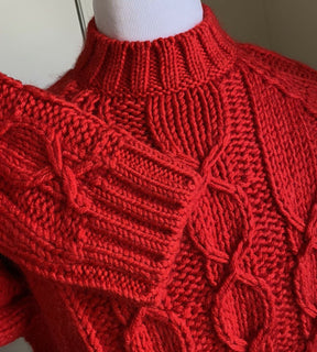Neu mit Etikett: 990 $ Saint Laurent Herren Rundhalspullover Pullover Rot S Italien